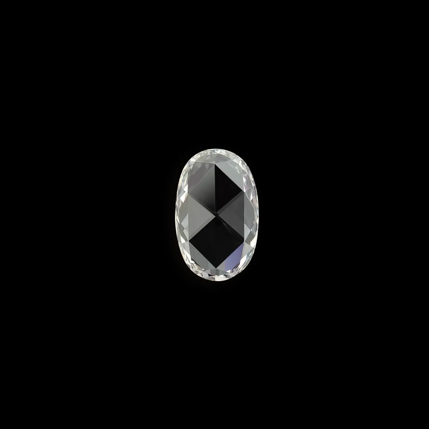 0.51ct Oval Rose Cut Diamond 7.38x4.68mm