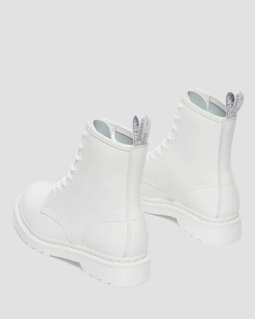 1460 Mono White Patent Leather Lace Up Boots