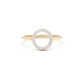 14K Gold Circle Diamond Ring