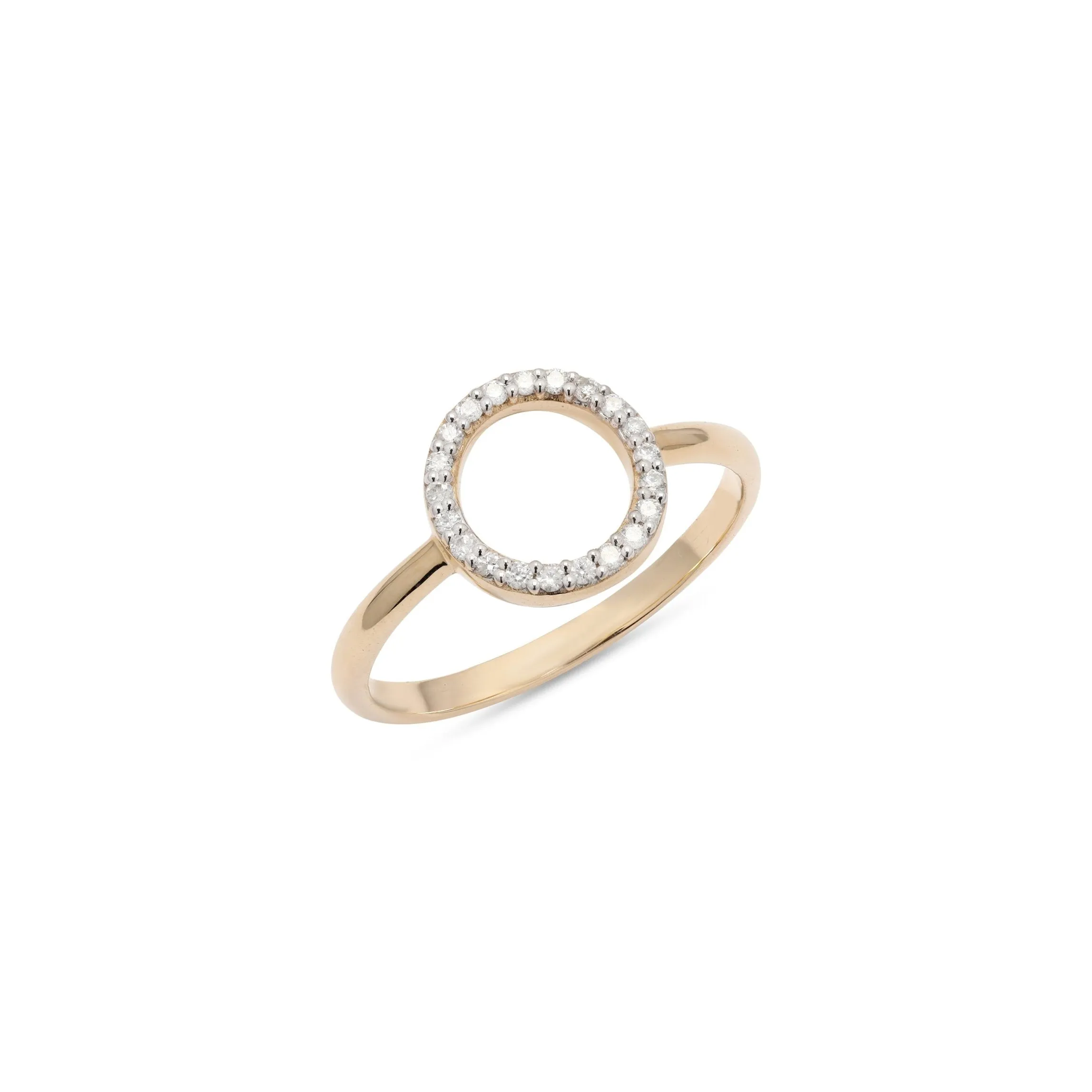 14K Gold Circle Diamond Ring