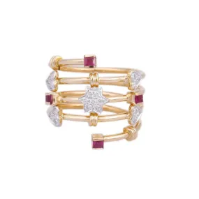 18K Yellow Gold Ruby Ring