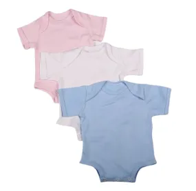 2-Pack Blank Baby Onesies With Short Sleeves 100% Cotton Mixed Colours