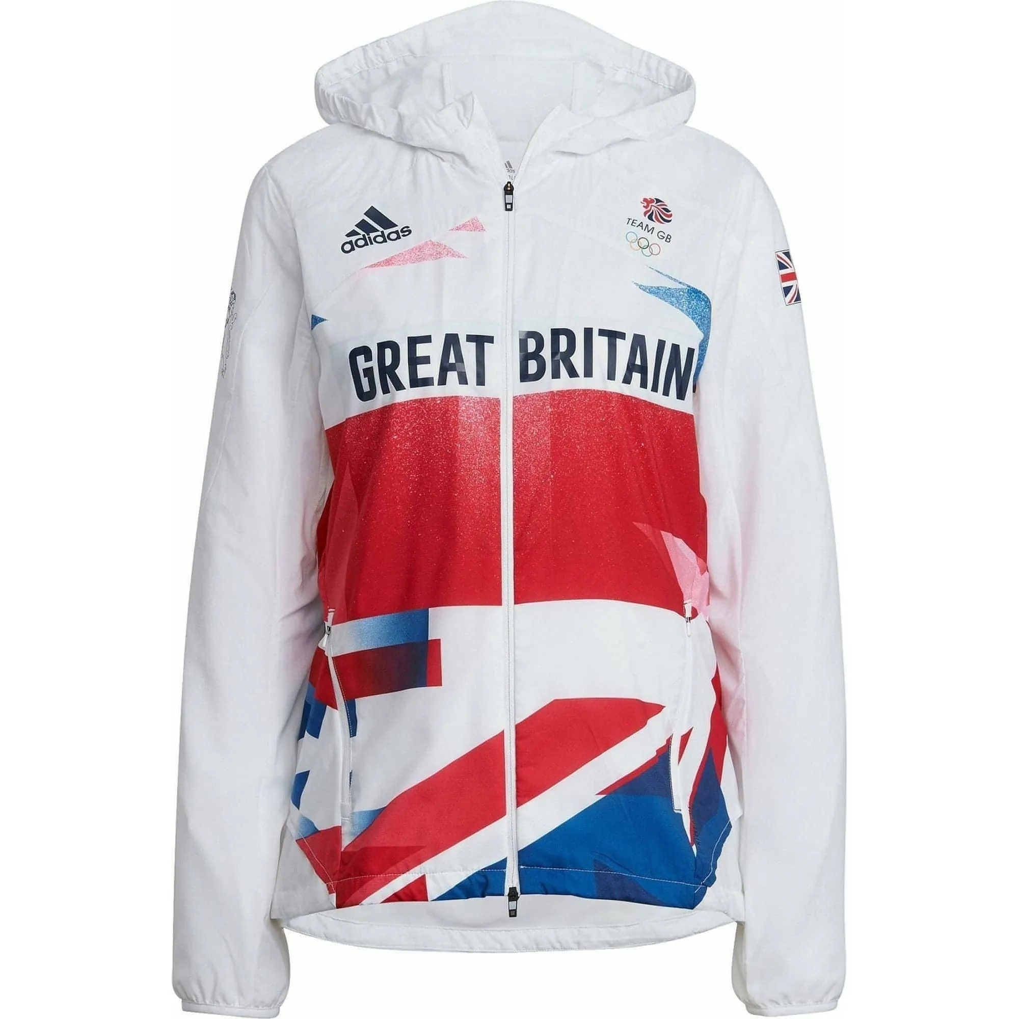 adidas Great Britain Podium Womens Running Jacket - White