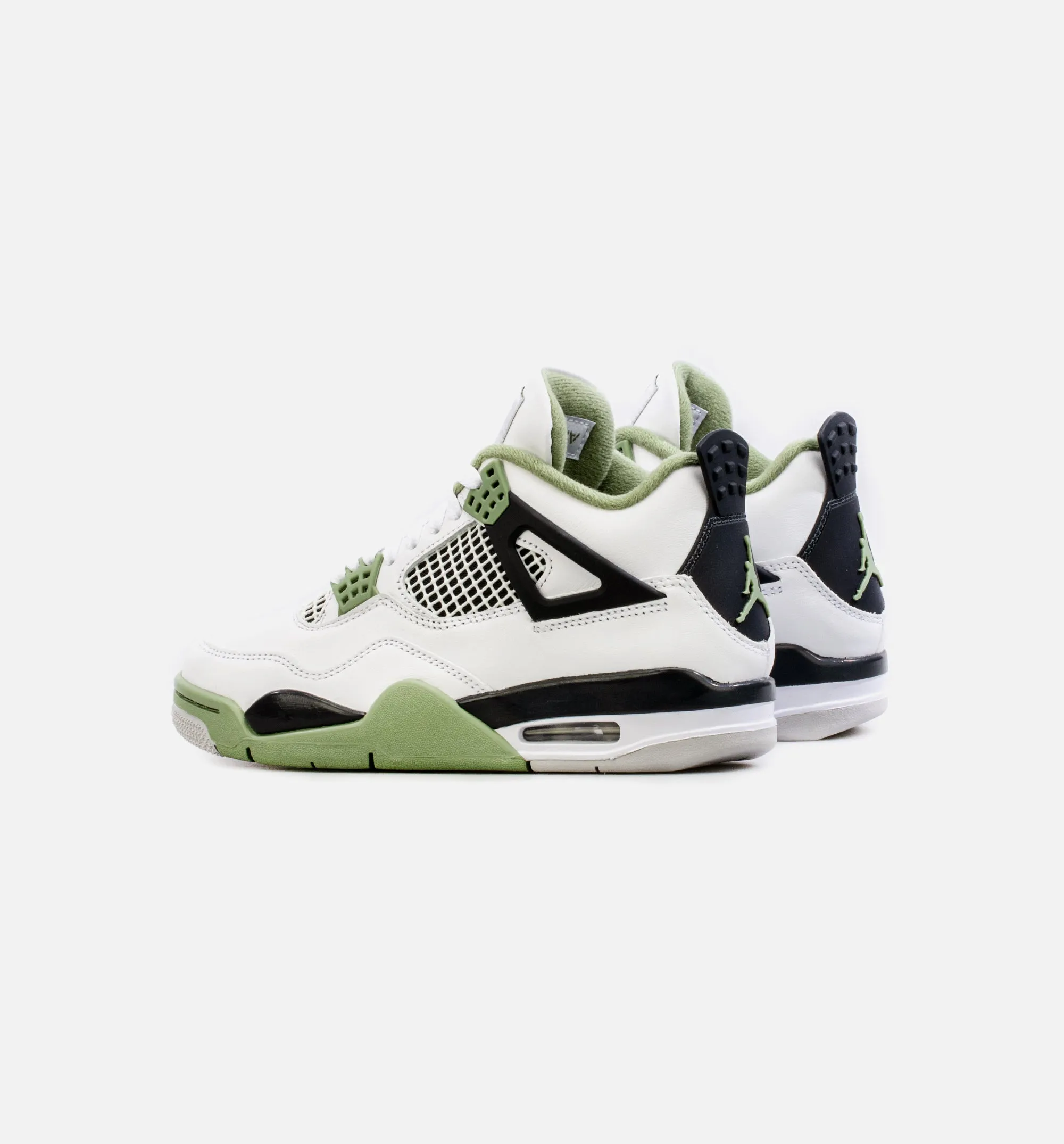 Air Jordan 4 Retro Oil Green Womens Lifestyle Shoe - White/Green Limit One Per Customer