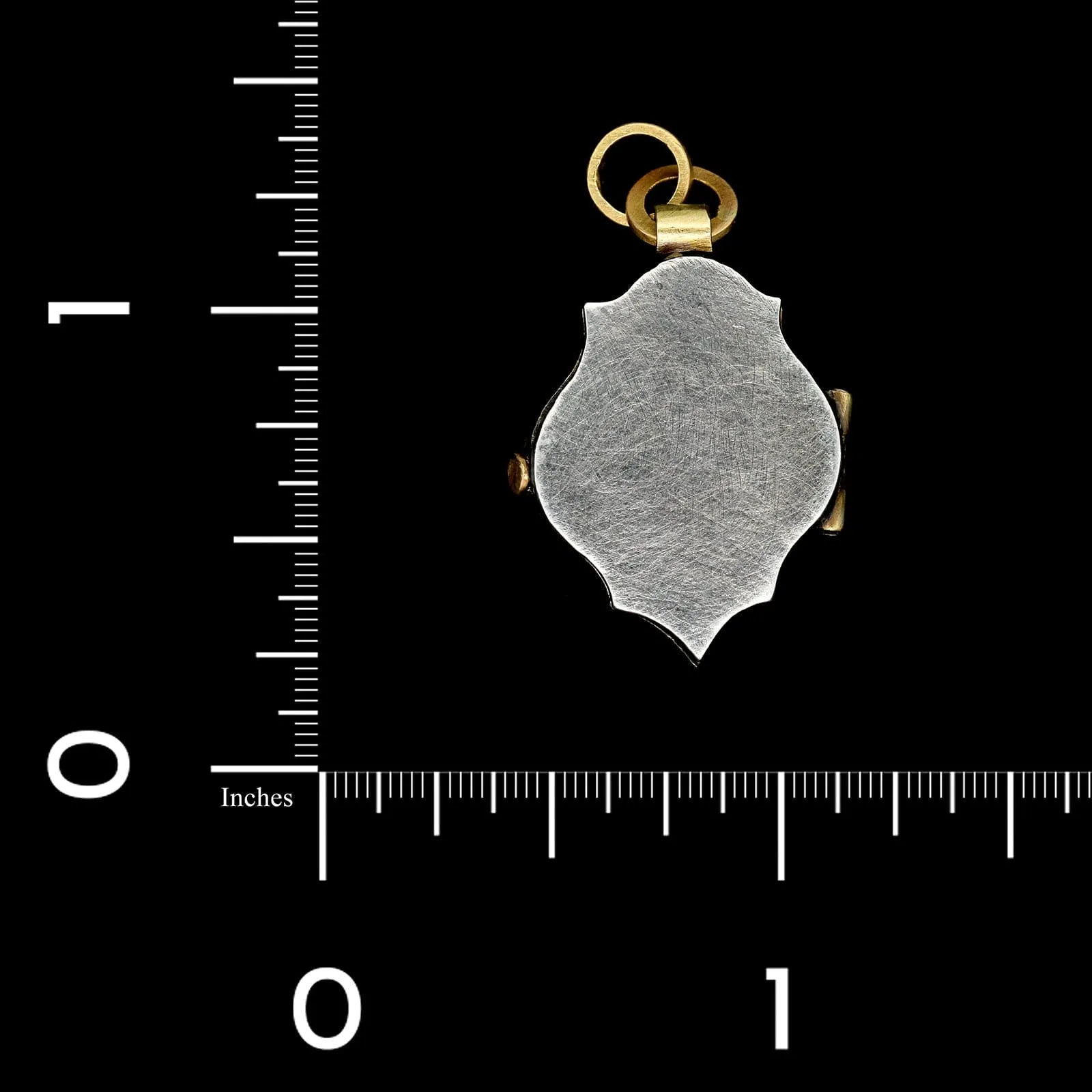 Annie Fensterstock Sterling Silver, 18K and 22K Yellow Gold Estate Diamond Tulip Thorn Locket