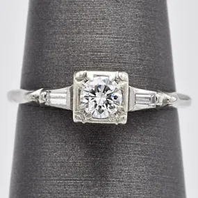 Antique 14K White Gold Diamond Band Ring