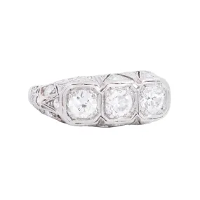 Art Deco Platinum Diamond Engagement Ring .65ctw