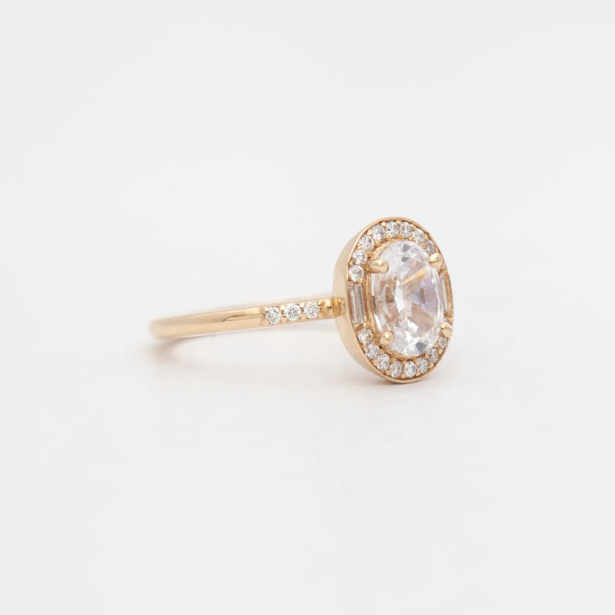 Athena Oval Halo Ring