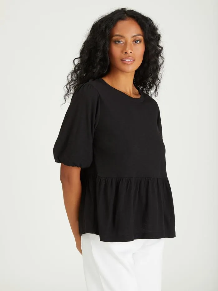 Ava Babydoll Tee | Black