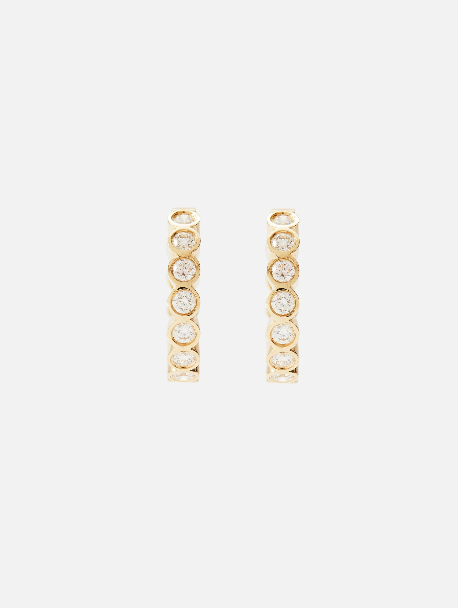 Bezel Diamond Hoops