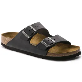 Birkenstock UNISEX Arizona Oiled Leather (Black - Regular Fit)