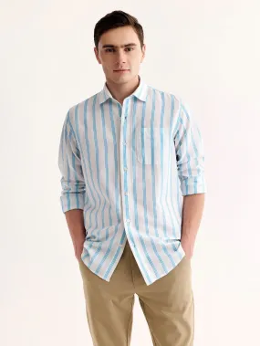 Blue Striped Linen Shirt