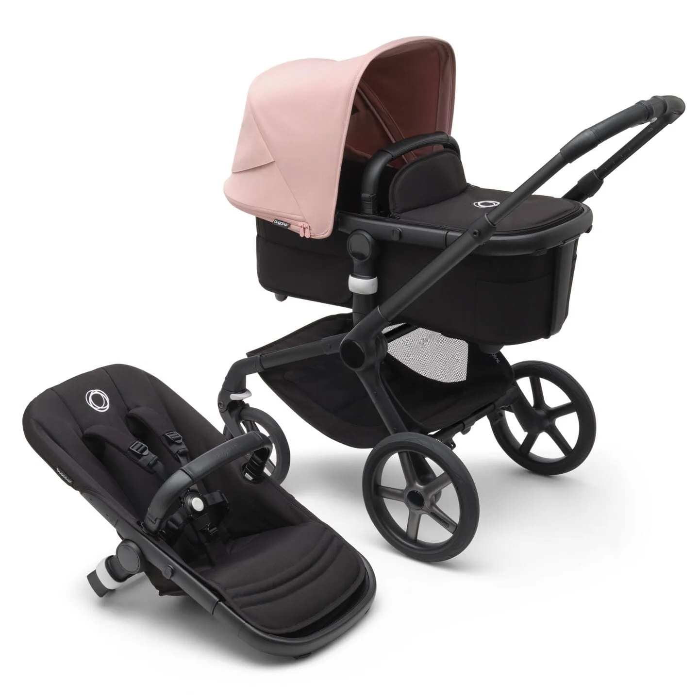 Bugaboo Fox 5, Cloud T Ultimate Travel System - Black/Midnight Black/Morning Pink