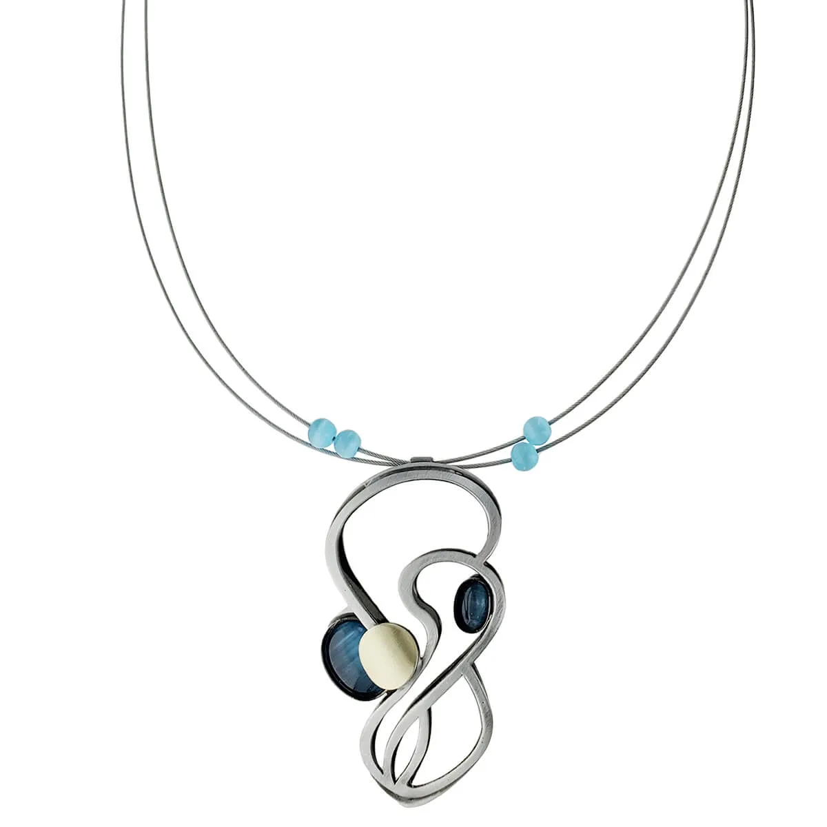 Christophe Poly Musical Note With Blue Necklace