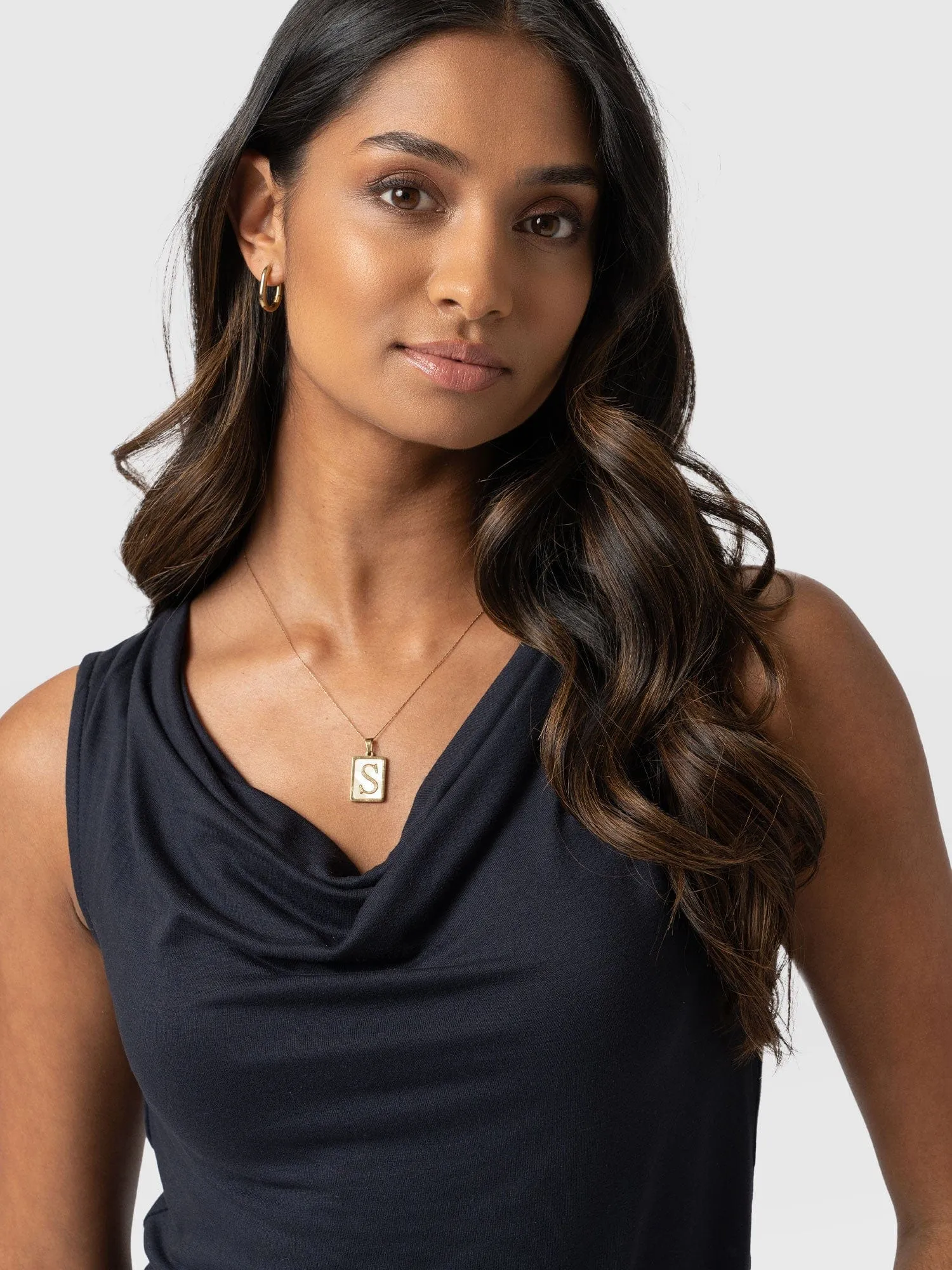 Cowl Neck Cami - Navy