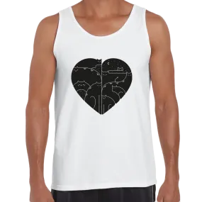 CUTE Cats Lovers Minimal Heart Shape Animal Unisex Tank Top