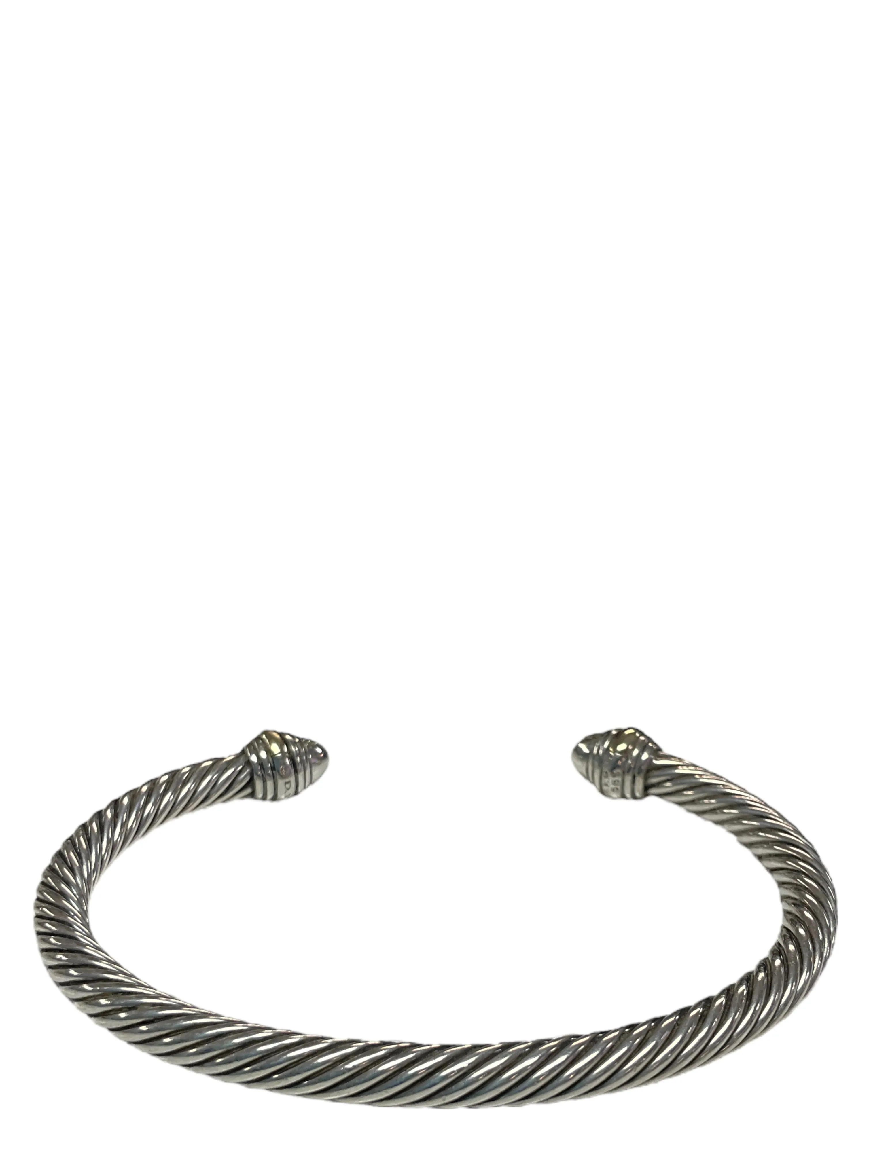 David Yurman Sterling Silver Cable Bracelet With 18K Gold And Pave Diamonds