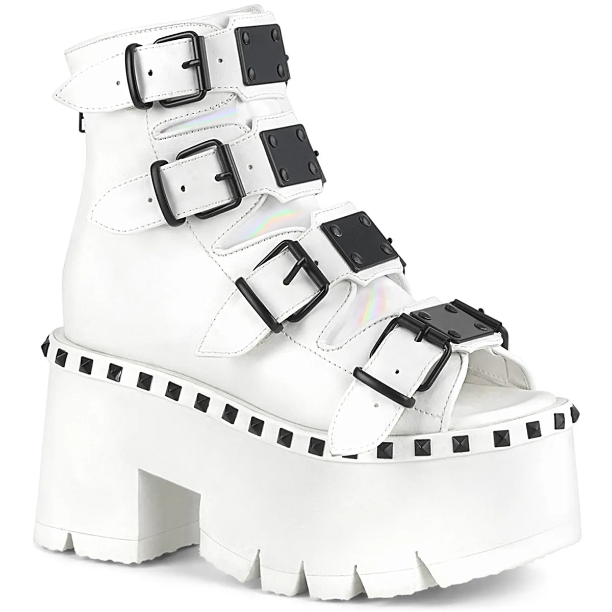 Demonia ASHES-70 | White Vegan Leather Sandals