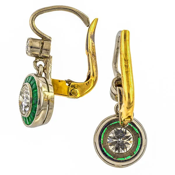 Diamond & Emerald Target Earrings