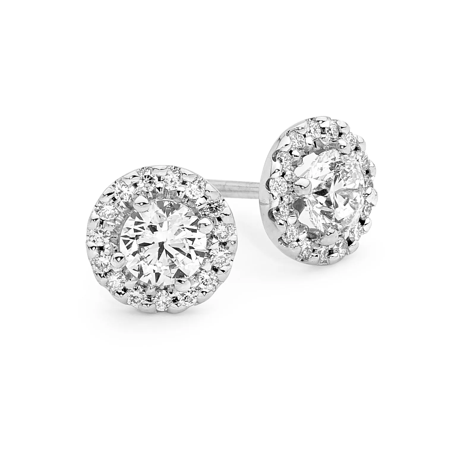 Diamond Halo Stud Earrings