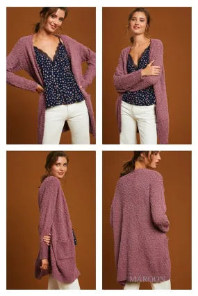 Hailey Popcorn Cardi in Ash Rose