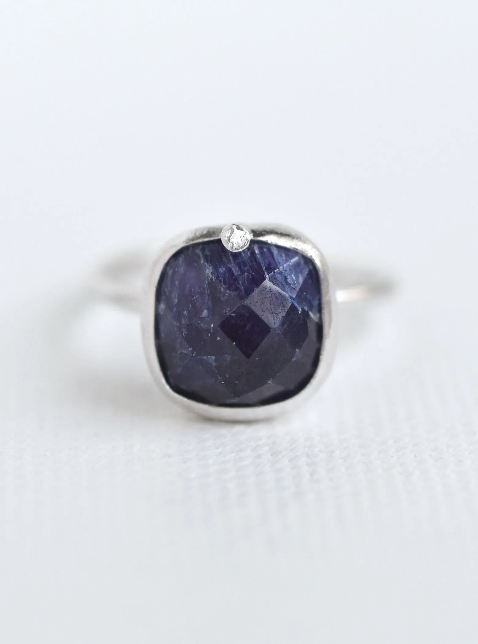 Handcrafted Gemstone Ring with Diamond