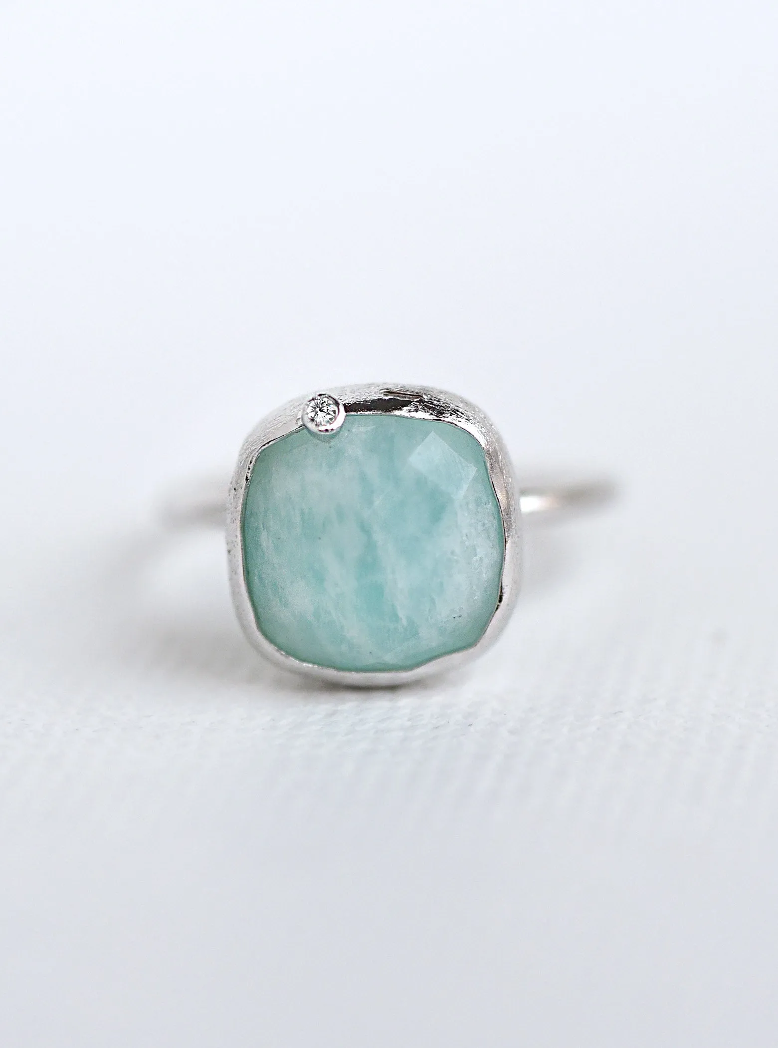 Handcrafted Gemstone Ring with Diamond