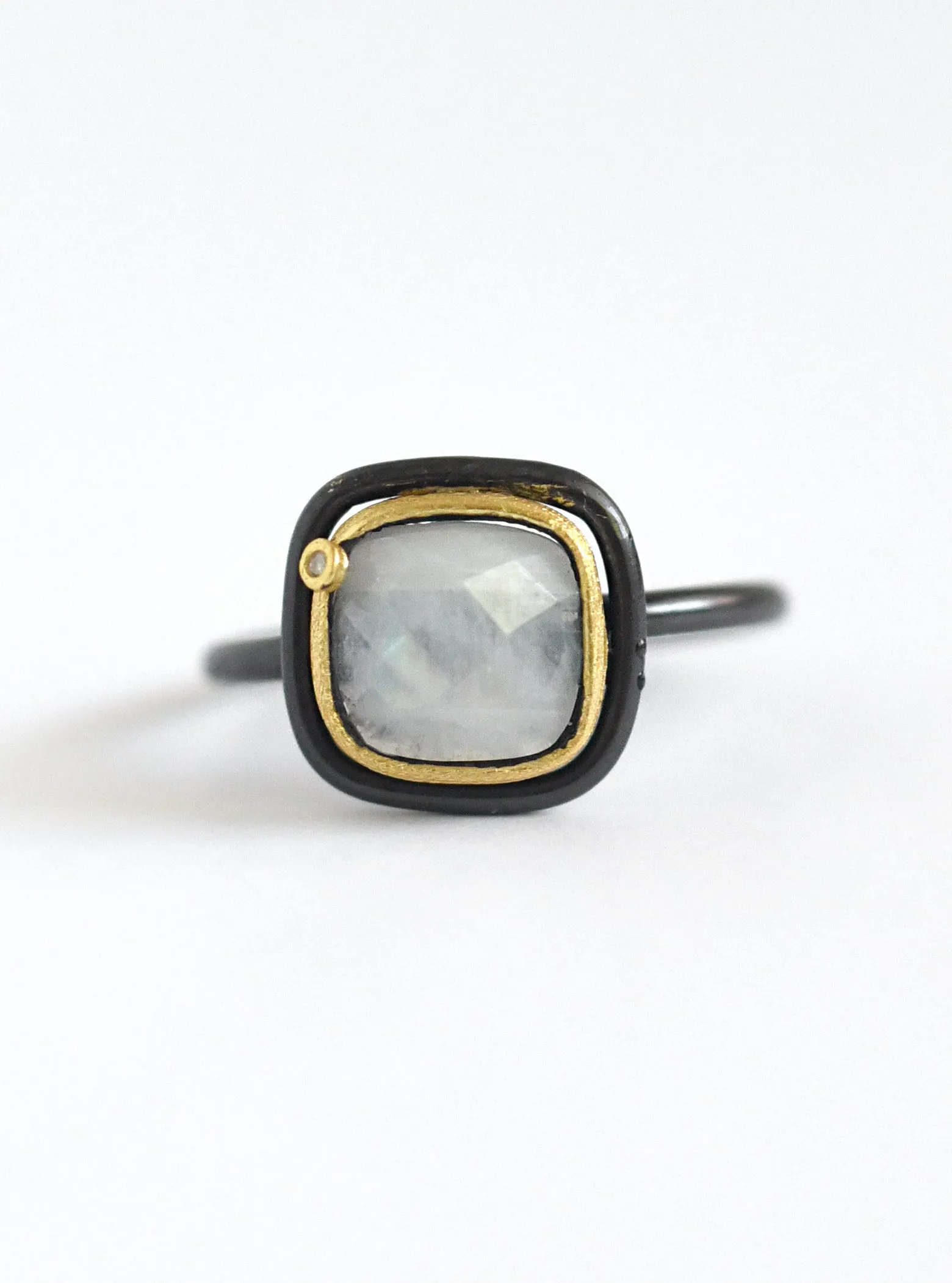 Handcrafted Gemstone Ring with Diamond