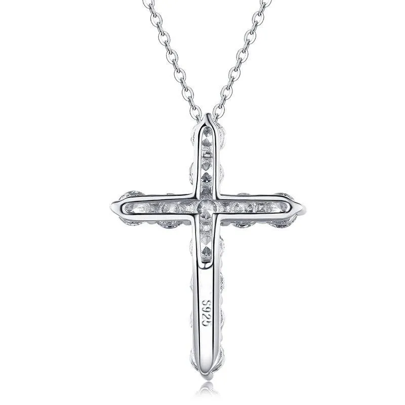 Jolics Cross 925 Sterling Silver Pendant Necklace