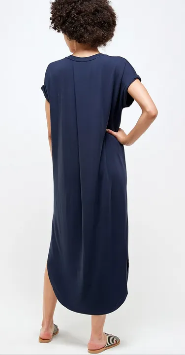 Joss V-Neck Dress in Navy