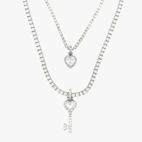 Key to my Heart Set in White Gold