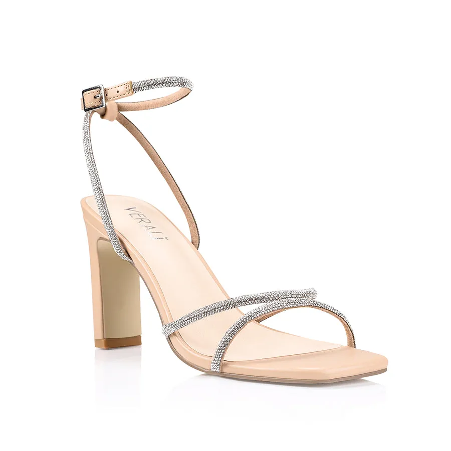 Kian Block Heel Sandals - Nude Smooth