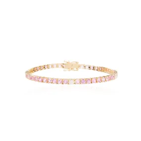 Large Pink Sapphire and Diamond Bracelet