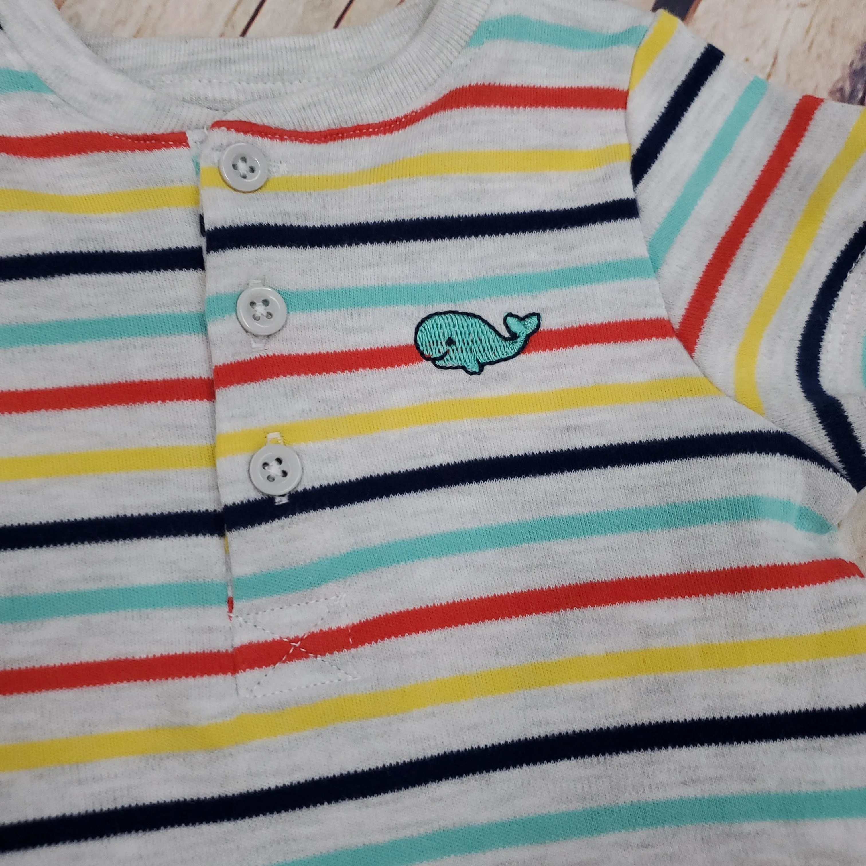 Little Me Whale Striped Short Set CLEARANCE