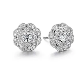 Lorelei Double Halo Diamond Stud Earrings