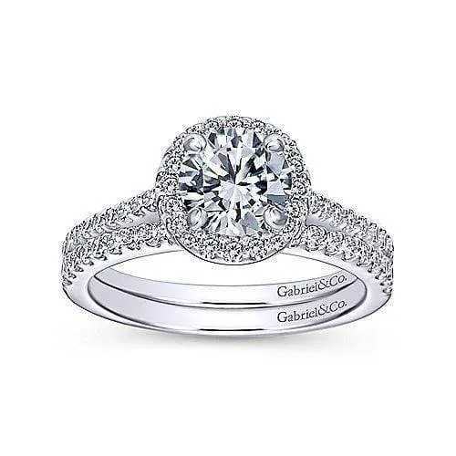 Mounting Only, 14K White Gold Diamond Engagement Ring