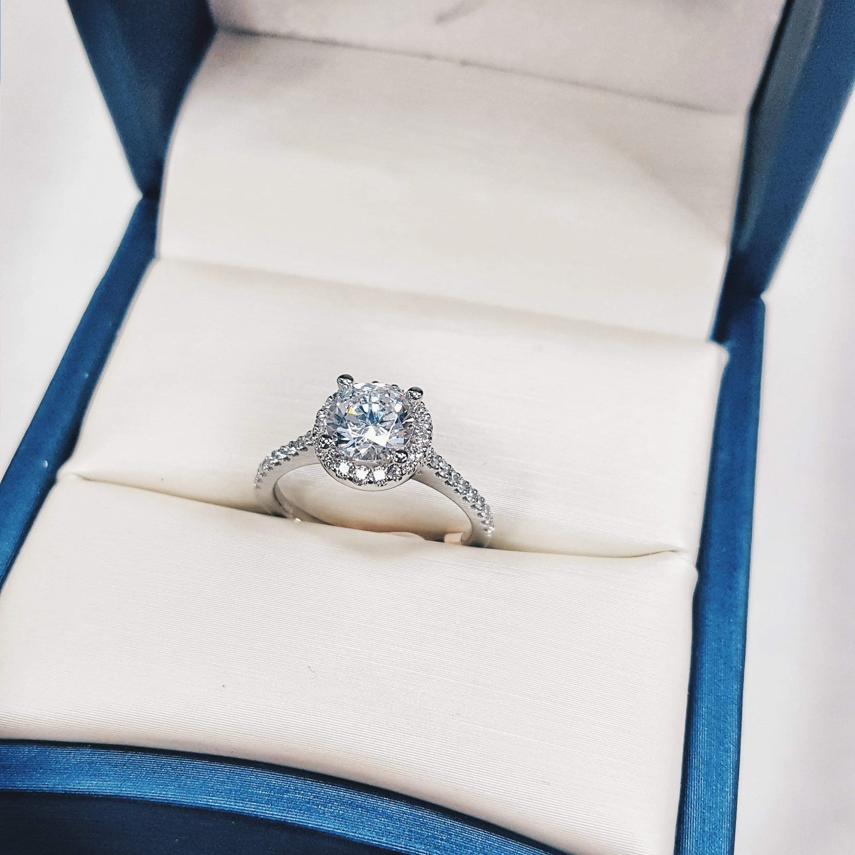 Mounting Only, 14K White Gold Diamond Engagement Ring