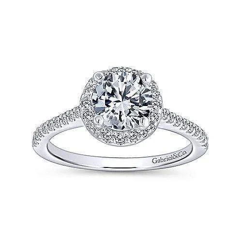 Mounting Only, 14K White Gold Diamond Engagement Ring