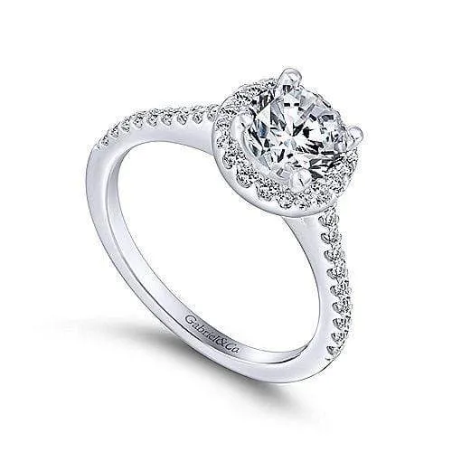 Mounting Only, 14K White Gold Diamond Engagement Ring