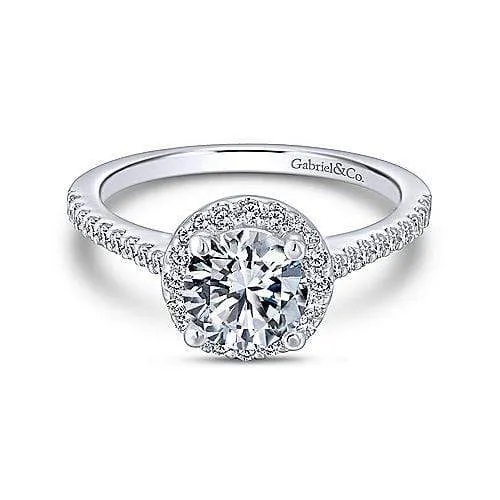 Mounting Only, 14K White Gold Diamond Engagement Ring