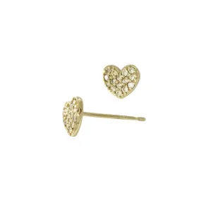 Petite Diamond Heart Earrings