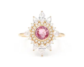 Pink Sapphire Gravity Ring