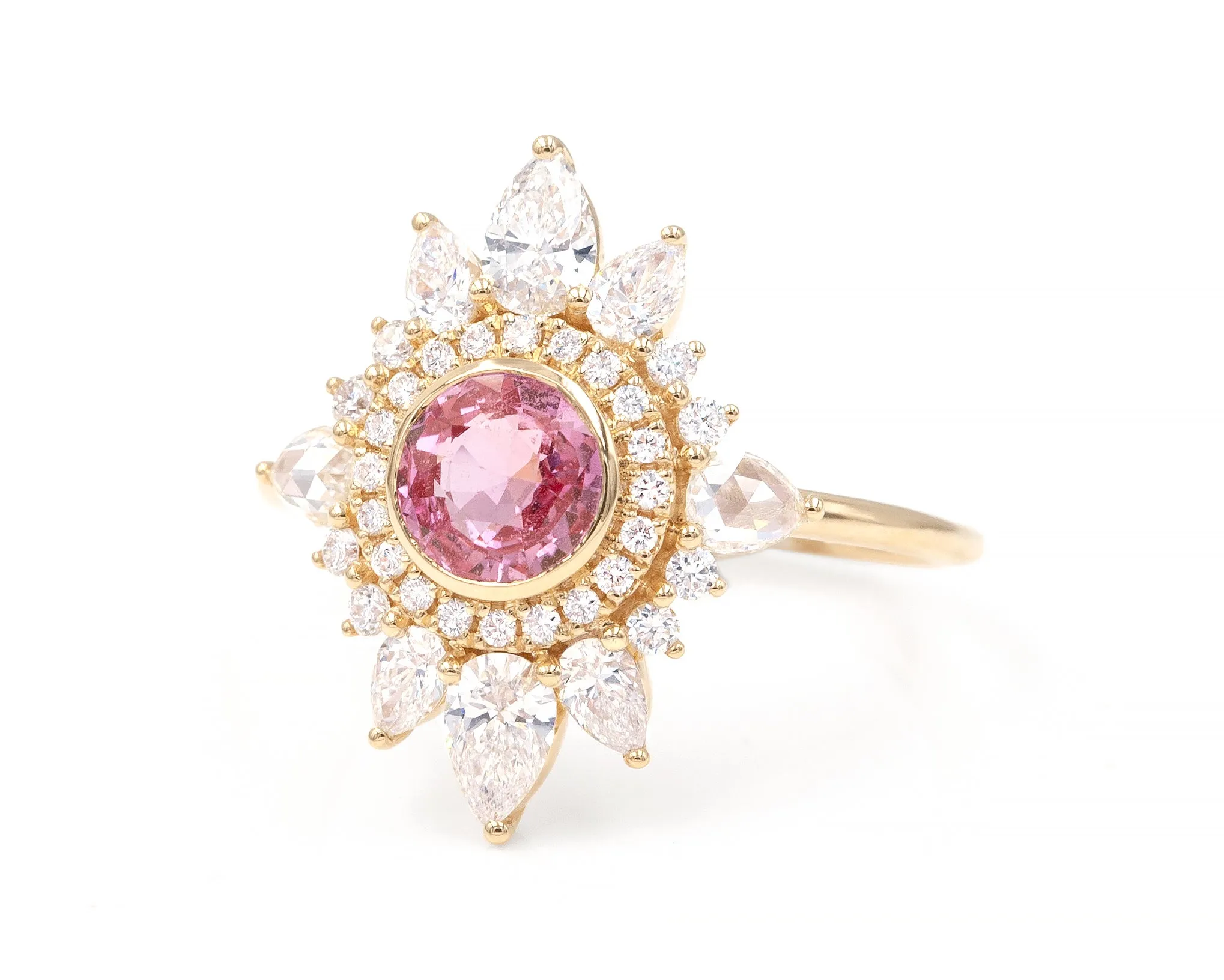 Pink Sapphire Gravity Ring