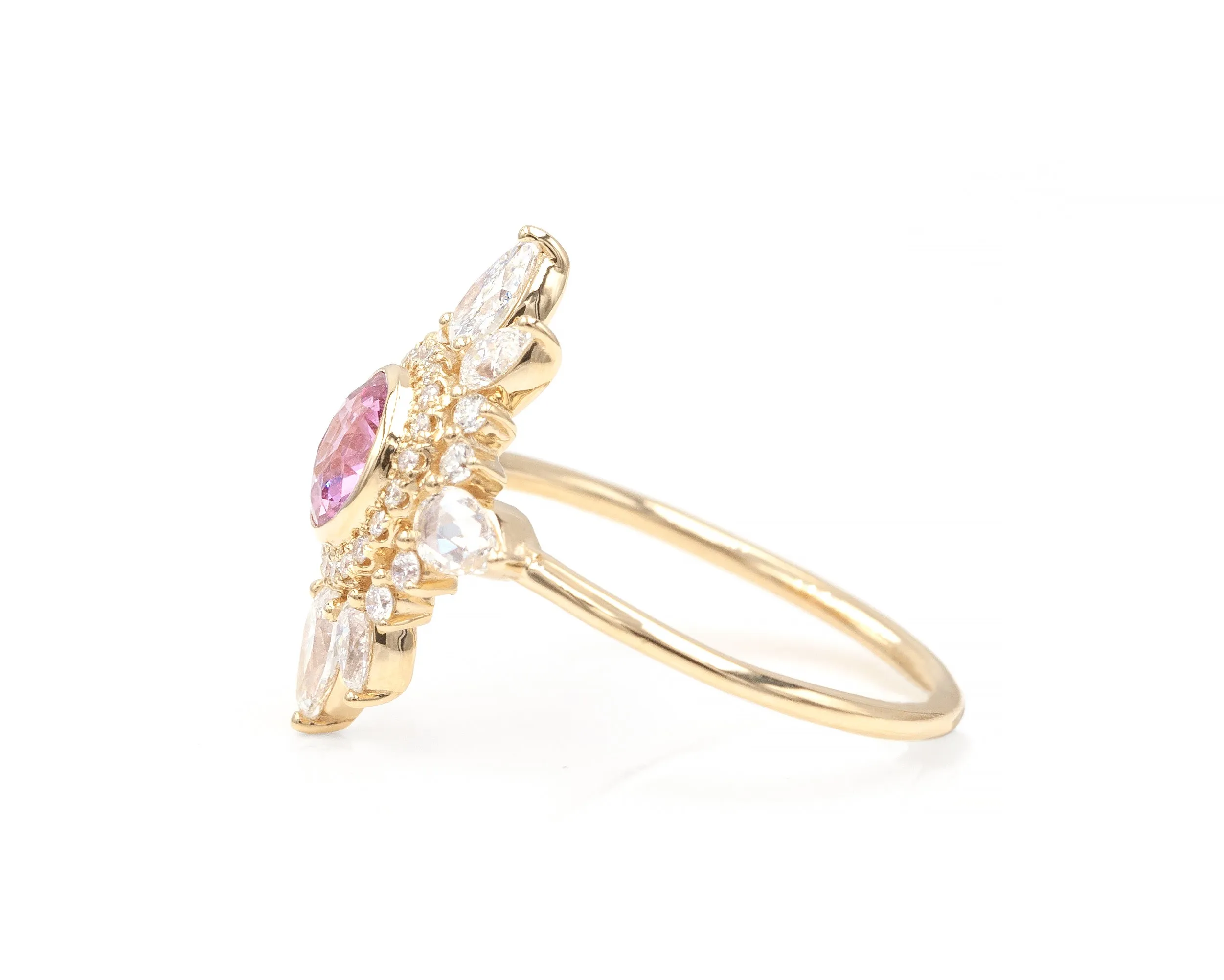 Pink Sapphire Gravity Ring