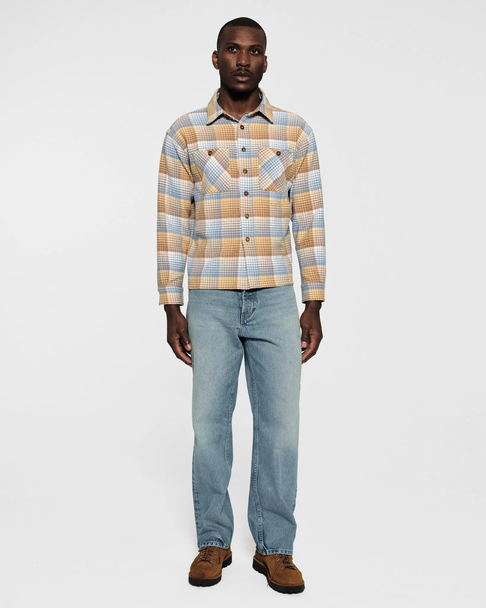 Plaid Overshirt (Beige)