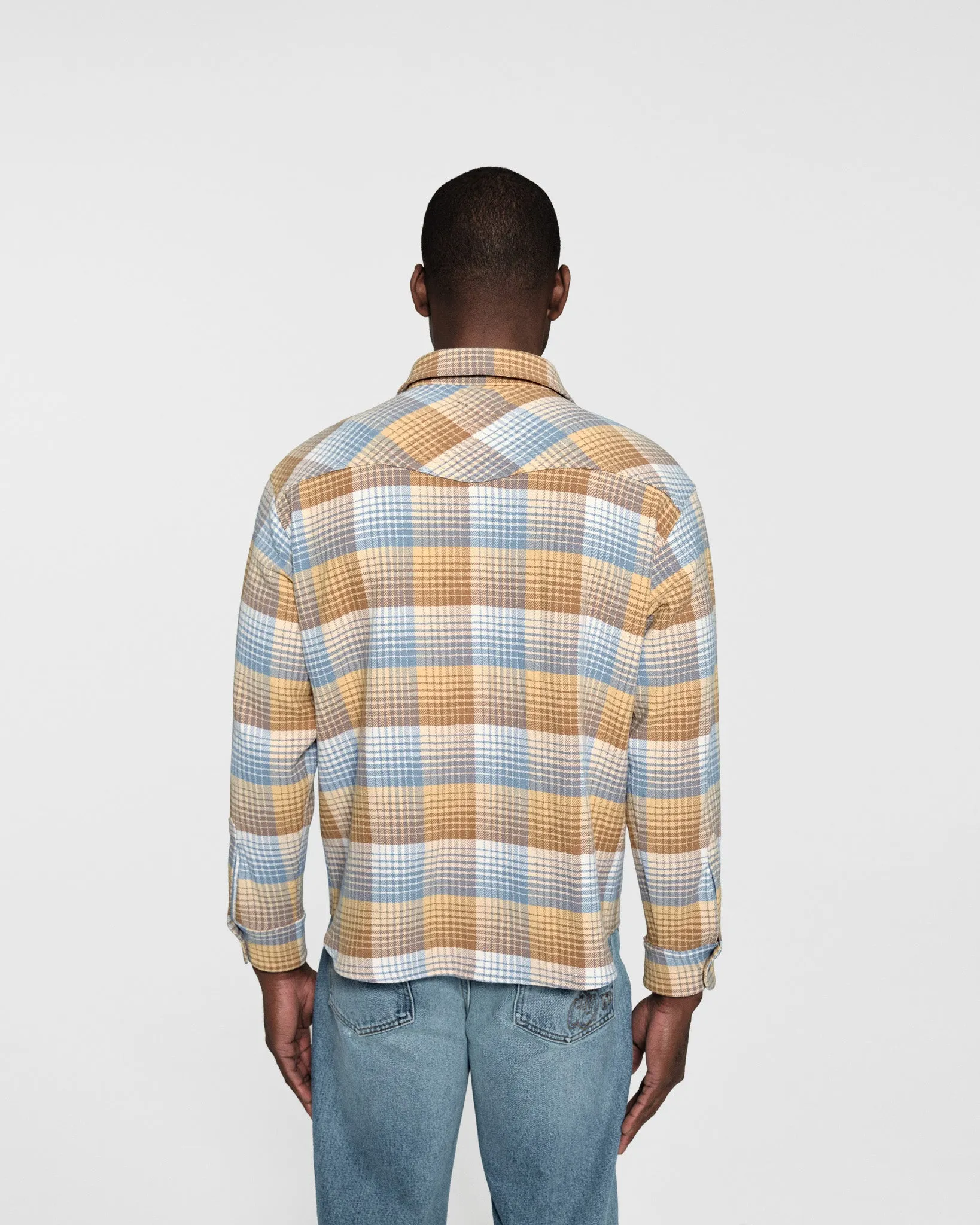 Plaid Overshirt (Beige)