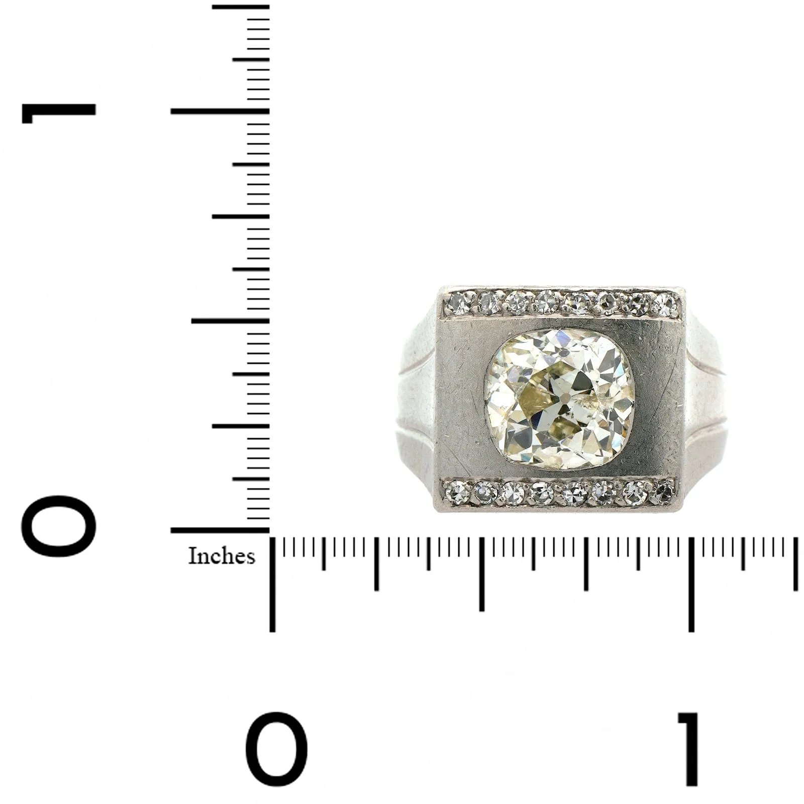 Platinum Cushion Cut Diamond Ring