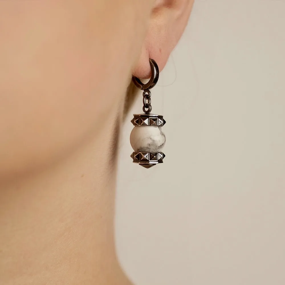 Pyramid Sphere earring