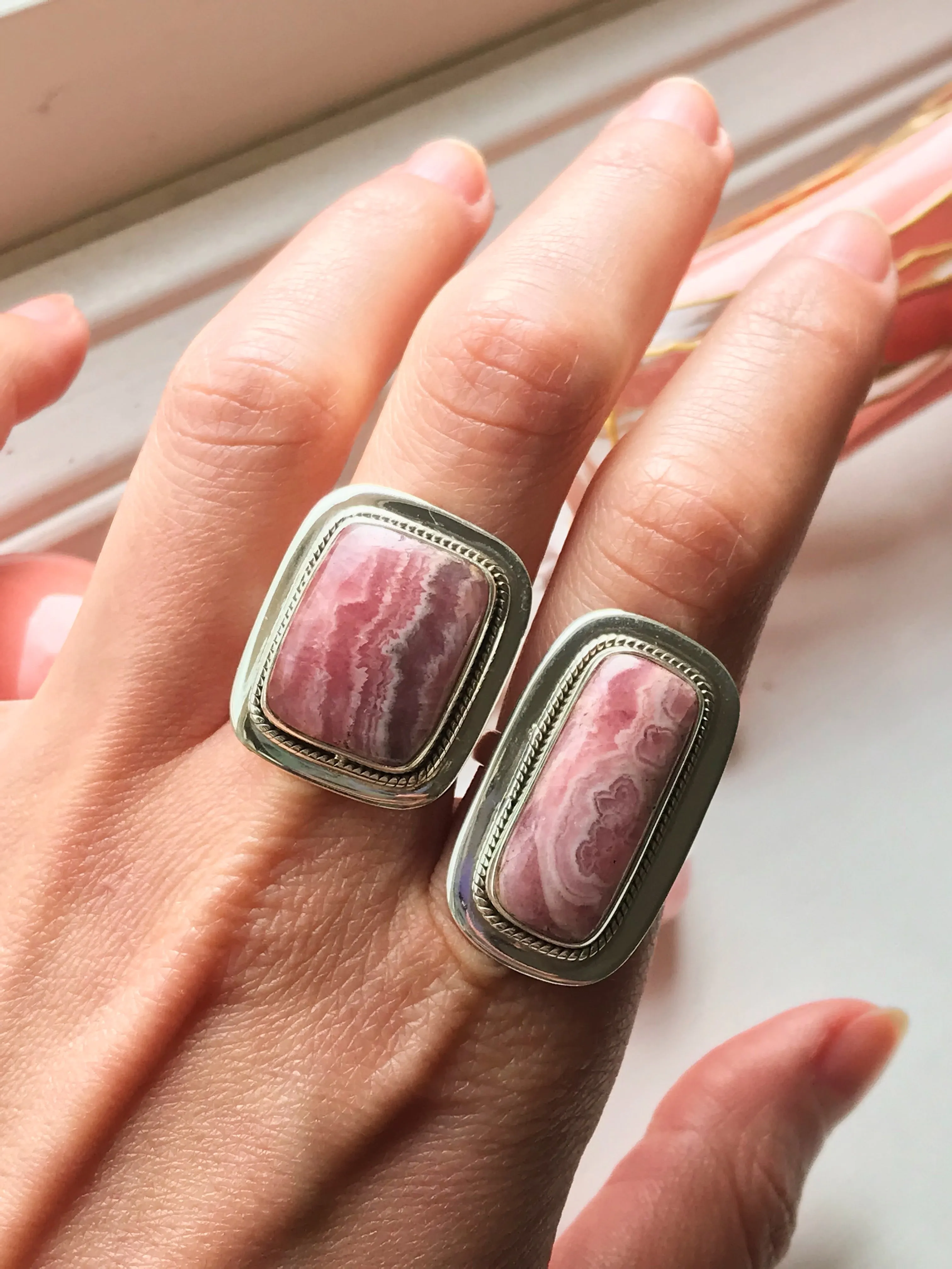 Rhodochrosite Caius Ring (US 9)