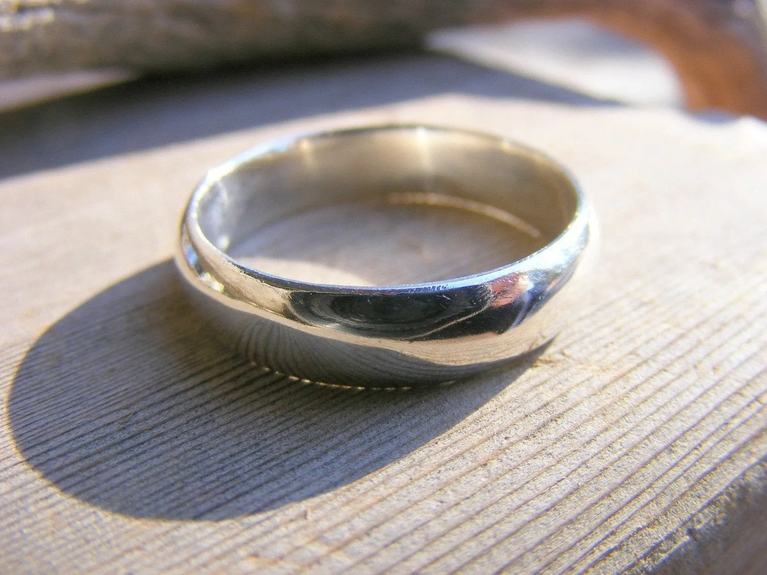 Sterling Silver Wedding Ring Band - Unisex Men Womens - Promise, Engagement, Simple Jewelry - Handcrafted By Helene's Dreams